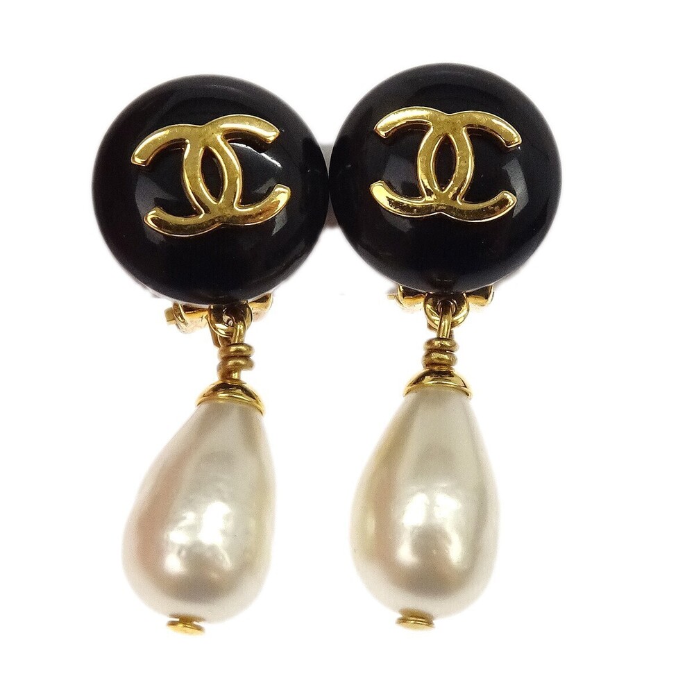 Chanel CC Logo Dangle Artificial pearls with Gold-plated